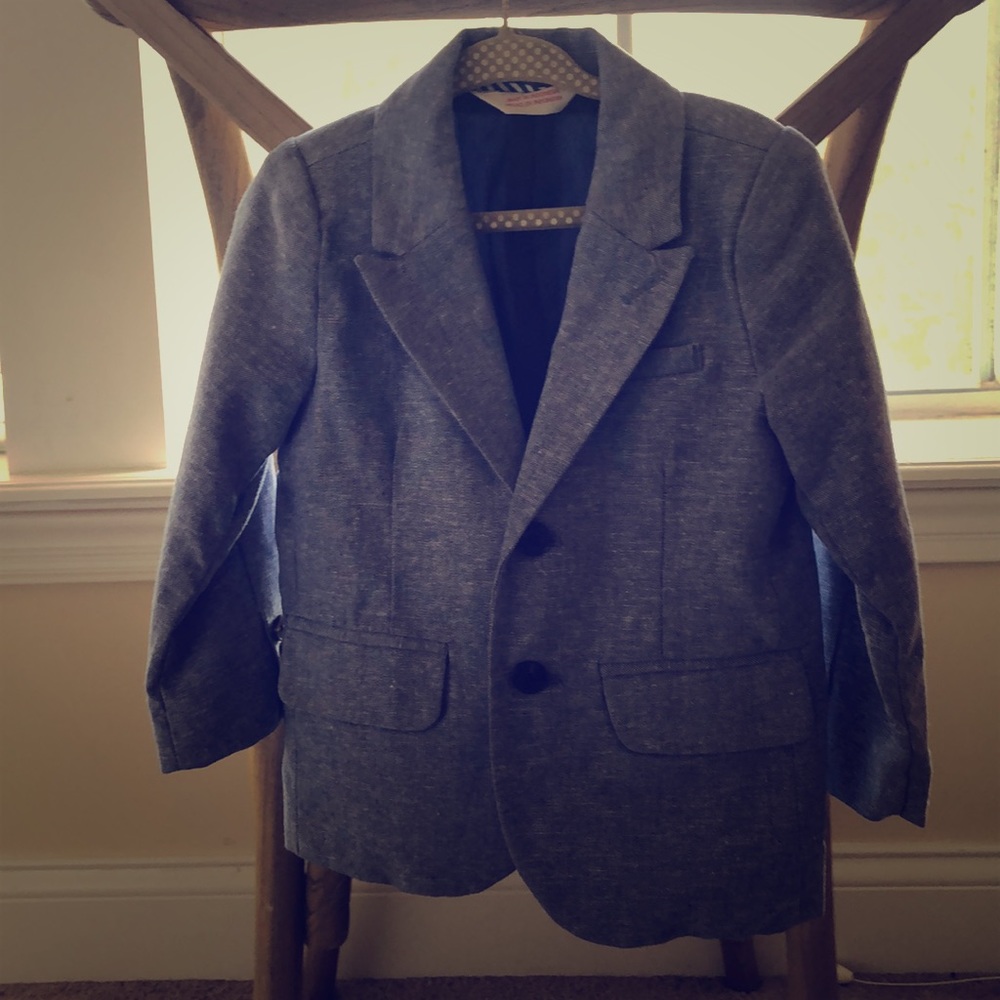 Toddler blazer in sky blue linen